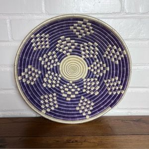 Woven Purple Coiled Wall Basket Bowl